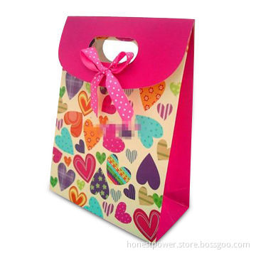 Paper Gift Bag, Eco-friendly, Suitable for Packing and Promotional Purposes